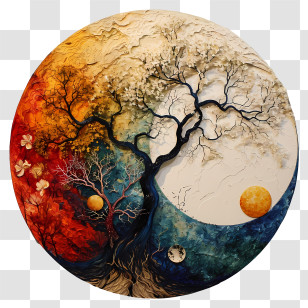 March Equinox - Tree Of Life In Circular Art Transparent PNG