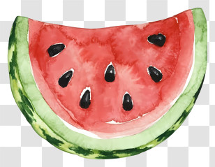 Cartoon - Watercolor Watermelon Slice Illustration Transparent PNG