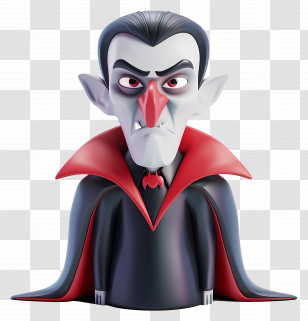 Dracula Vampire - Cartoon Vampire With Red Cape Transparent PNG