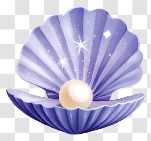 Shiny Pearl Inside Clam Shell - Purple Pearl In Shell Transparent PNG