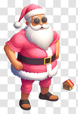Isometric Style - Santa Claus In Sunglasses For A Cool Holiday Look Transparent PNG