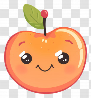 Peach - Smiling Cartoon Fruit Illustration Transparent PNG