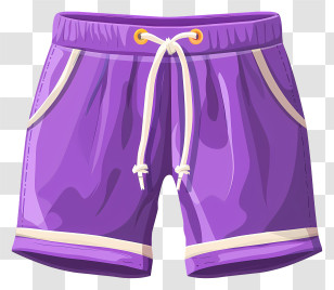 Cartoon Shorts - Purple Shorts With Drawstring For Sportswear Transparent PNG
