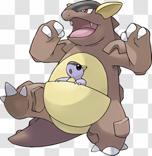 Kangaskhan - Kangaskhan With Baby In Pouch Illustration Transparent PNG
