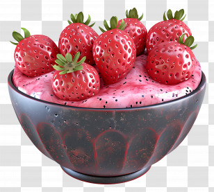 Strawberry Smoothie Bowl - Bowl Of Fresh Strawberries Transparent PNG