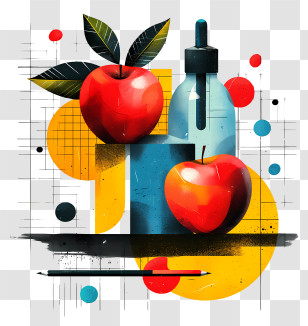 Education Background - Artistic Still Life With Apples And Bottle Transparent PNG
