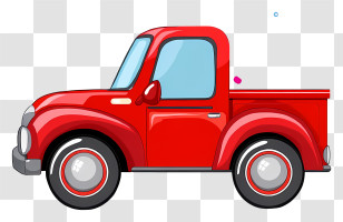 Delivery Truck - Red Cartoon Pickup Truck Transparent PNG