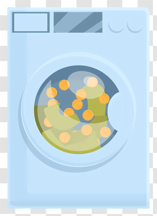 Laundry Machine - Washing Machine With Clothes Inside Transparent PNG