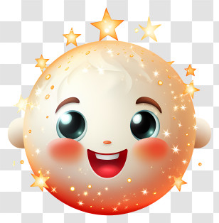 Smiling Face - Smiling Star Character With Sparkles Transparent PNG