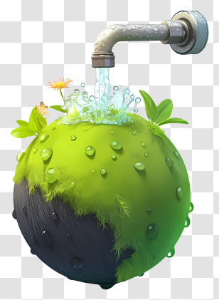 World Water Day - Earth With Water Conservation Theme Transparent PNG