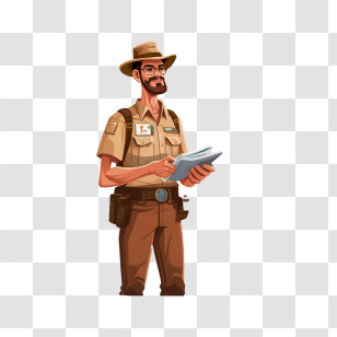 National Park Service Founders Day - Park Ranger With Notebook Transparent PNG