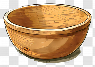 Wooden Bowl - Rustic Wooden Bowl Illustration Transparent PNG