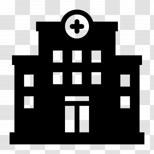 Hospital - Hospital Building Icon With Cross Symbol Transparent PNG
