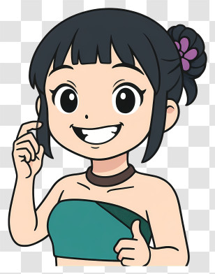 Zoey Kpop Demon Hunters - Cheerful Girl In Teal Crop Top Transparent PNG