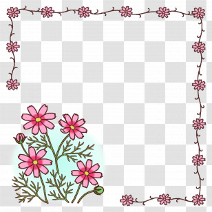 Flower Frame School Frame Kindergarten Frame Transparent PNG