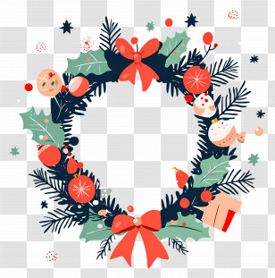 Christmas Wreath - Christmas Wreath With Ornaments Transparent PNG