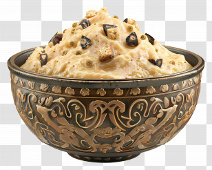 Halva - Creamy Dish In Decorative Bowl Transparent PNG