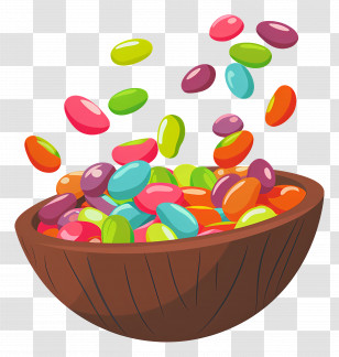 Jelly Beans - Colorful Jellybeans In Bowl Transparent PNG