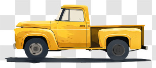 Pickup Truck - Yellow Vintage Pickup Truck Illustration Transparent PNG