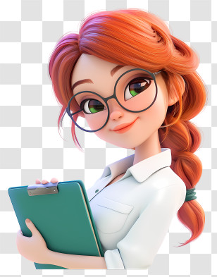 Anime Teacher - Professional Woman With Clipboard Transparent PNG
