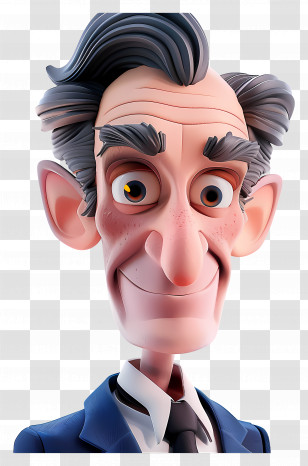 Bill Nye - Old Man In Suit Cartoon Illustration Transparent PNG