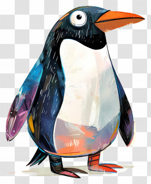 Penguin - Colorful Cartoon Penguin Transparent PNG