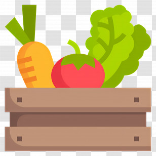 Harvest Box - Colorful Crate Of Vegetables Illustration Transparent PNG