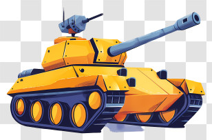 Cartoon Tank - Yellow Cartoon Tank Illustration Transparent PNG