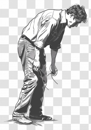 Tired Man - Tired Man Bent Over Transparent PNG