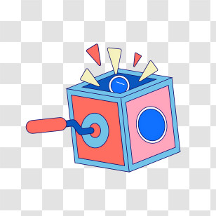 Cartoon Box - Colorful Jack-in-the-box Toy Transparent PNG
