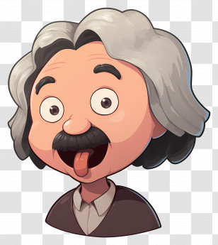 Albert Einstein - Funny Cartoon Scientist Transparent PNG