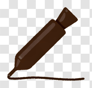 Food Elements - Brown Marker Pen With Drawn Line Transparent PNG