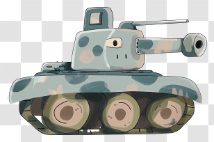 Cartoon Tank - Cute Cartoon Tank With Camouflage Transparent PNG