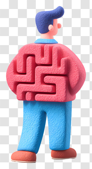 Man Finding Missing Solution - Maze Pattern Jacket Illustration Transparent PNG
