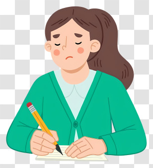 Woman Writing With Pencil - Woman Writing With Pencil Transparent PNG