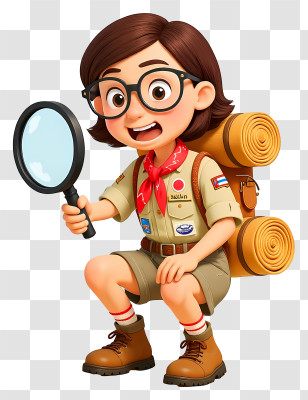Girl Scout Hiking - Young Scout Explorer Transparent PNG