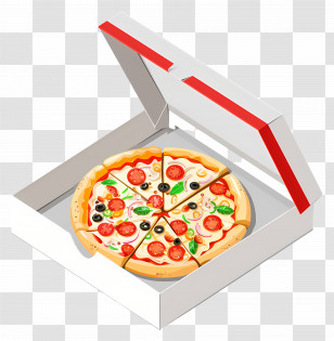 Pizza Box - Pizza In A White Takeout Delivery Box Transparent PNG