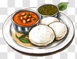 Idli - Delicious Idli With Chutney Transparent PNG