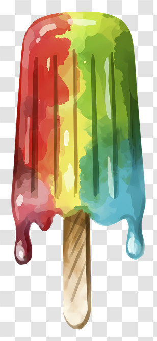 Ice Cream Cone - Rainbow Melting Popsicle Illustration Transparent PNG