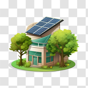 Eco House - Eco-Friendly Solar-Powered Modern Home Transparent PNG