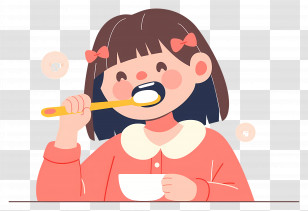 International Love Tooth Day - Girl Eating Breakfast With Spoon Transparent PNG