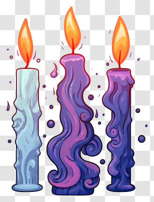 Candles - Whimsical Burning Candles With Unique Designs Transparent PNG