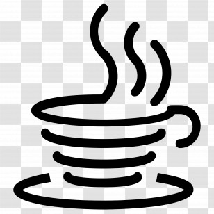 Java Logo - Minimalist Line Art Coffee Cup Design Transparent PNG