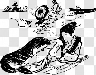 Cartoon Drawing Clip Art - Monochrome - Japan Kimono Transparent PNG