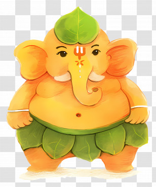 Ganesha Chaturthi - Standing Ganesha Cartoon Illustration Transparent PNG