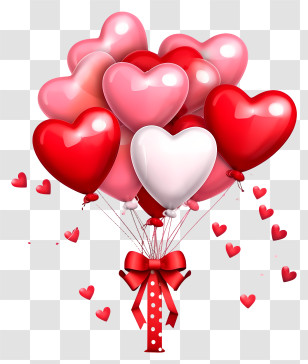 Cute Valentine Gift Balloon - Cluster Of Heart Balloons For Valentineâ€™s Transparent PNG