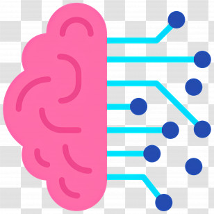 Artificial Intelligence - Pink Brain With Circuits For Tech Innovation Transparent PNG