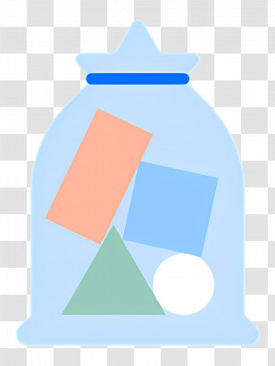 Recycle Plastic - Bag Of Colorful Geometric Shapes Transparent PNG