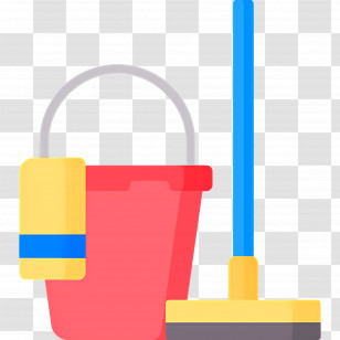 Cleaning Mop - Cleaning Bucket And Mop Illustration Transparent PNG