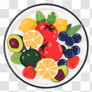 Healthy Food - Assorted Fruits On A Plate For Healthy Eating Transparent PNG